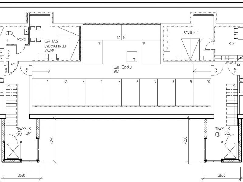 Planskiss våningsplan 3, vindsplan /